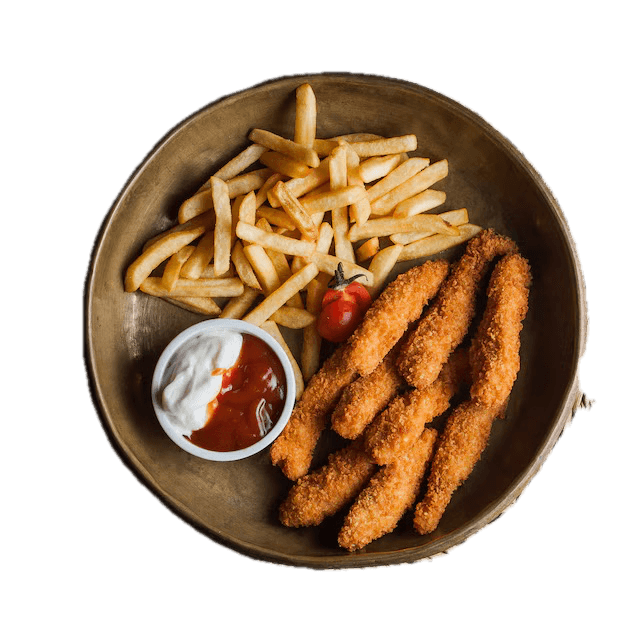 Portion of Fries with Chicken Fingers (6 pieces)